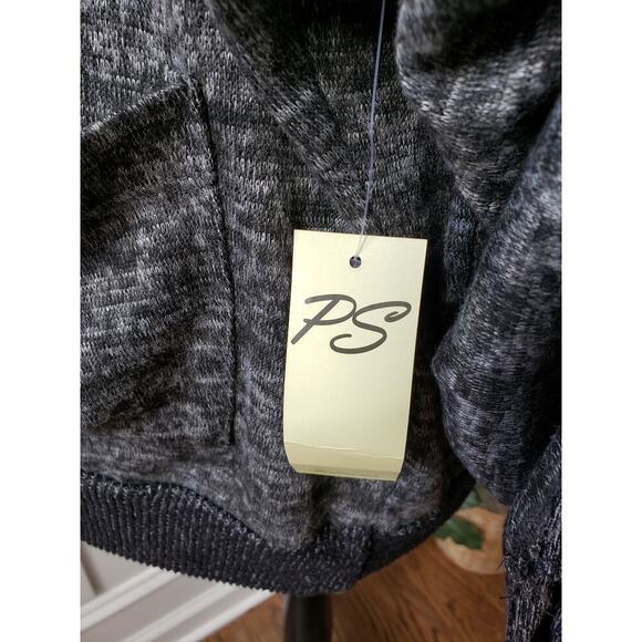 PerSeption Concept Sweater Womens L Gray Heather Cowl Neck Long Sleeve Pockets - Picture 3 of 13